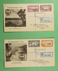 DR WHO 1940 NEW ZEALAND 2 FDC CENTENNIAL COMBO R74790