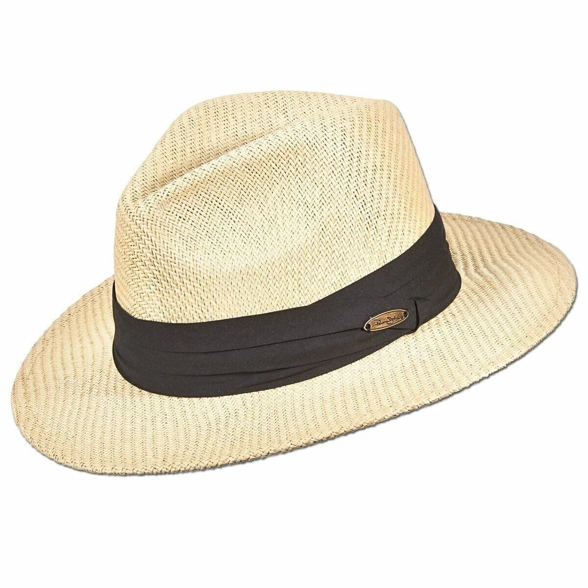 Panama Jack Matte Toyo Straw Safari Sun Hat with 3-Pleat Ribbon Band