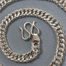 Real 999 Fine Silver Necklace Men Women 5mm 7mm 8.5mm Curb Link Chain 19.7-25.6"
