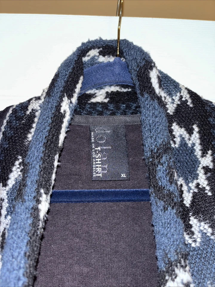 Anthropologie Dolan XL Santiam Azteca Polar Camiseta Cárdigan Negro Verde azulado Bolsillos Foto 4 de 4