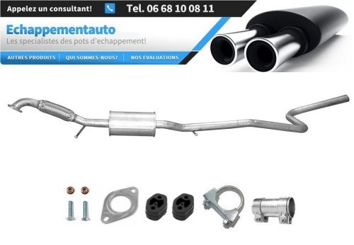 Silencieux central Ford Fusion 1.6 de 2002 à 2012 pour échappement d'origine