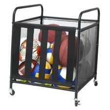 Outdoor Toy Storage Ball Storage Rack, Sports Ball Storage Cart with Wheels