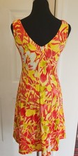 RALPH LAUREN LRL Tropical Floral Print Cotton Stretch Dress Size 4 Yellow Orange