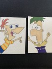 Phineas And Pherb New ACEO hand painted Art trading card acrylic micron 2.5x3.5 — photo 1