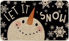 Snowman Christmas Doormat, Black, Winter Christmas Floor Mat