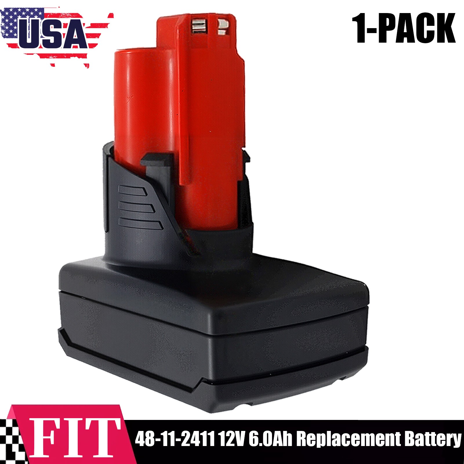 New For Milwaukee 48-11-2411 M12 12V 6.0Ah Lithium Ion Extended Capacity Battery