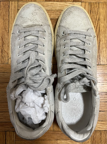 IRO Women’s White distresses Leather Lace-Up Sneakers US 9.5