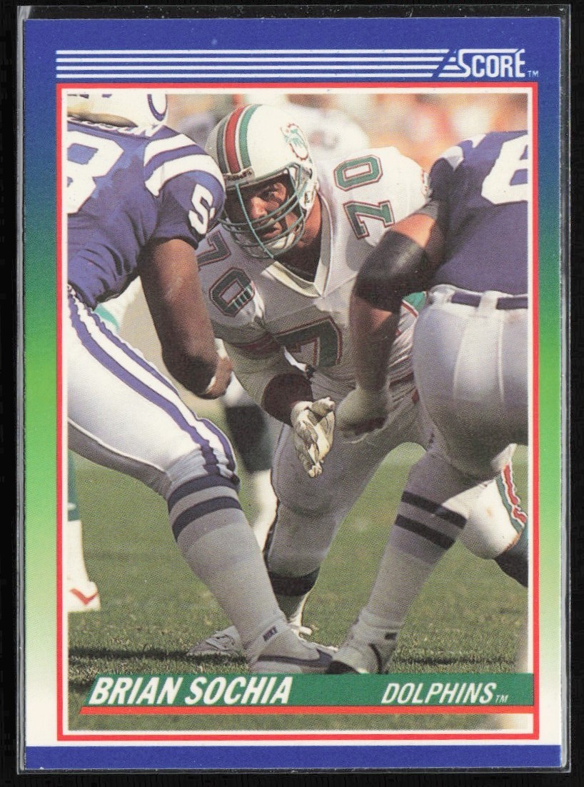 1990 Score Brian Sochia Miami Dolphins #88