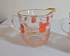MCM Barlett Collins Glass Creamer & Sugar Bowl Clear W/ Tulip Pattern, Gold Trim — photo 3