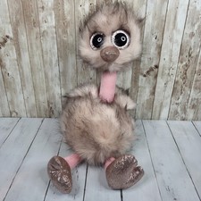 Ty Beanie Boos Henna The Ostrich Plush Stuffed Animal 19” Brown Pink Fuzzy Bird