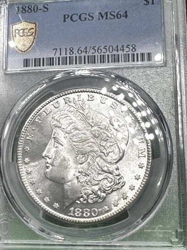 1880-S Morgan Silver Dollar PCGS MS64 S$1 San Francisco Minted Blast White