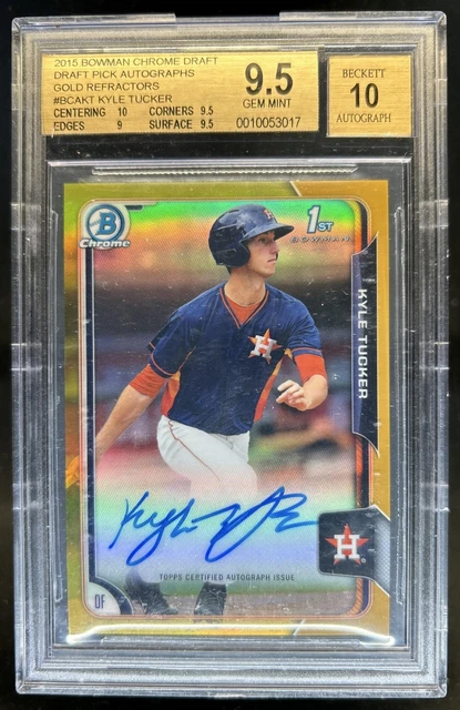 2015 Bowman Draft Kyle Tucker Chrome Auto Gold Refractor #/50 Astros BGS 9.5
