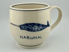 Molly Hatch for Anthropologie Narwhal Mug Blue Cobalt Limited Edition 14 oz Mint
