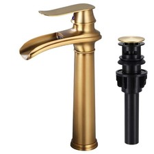 Single Handle Single Hole Bathroom Vessel Sink Faucet, Waterfall Bathroom Sink F