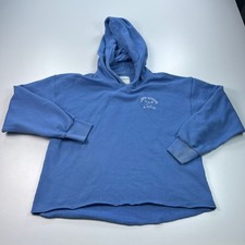 Abercrombie  Fitch Hooded Sweatshirt Womens Medium Blue Cropped Oversized