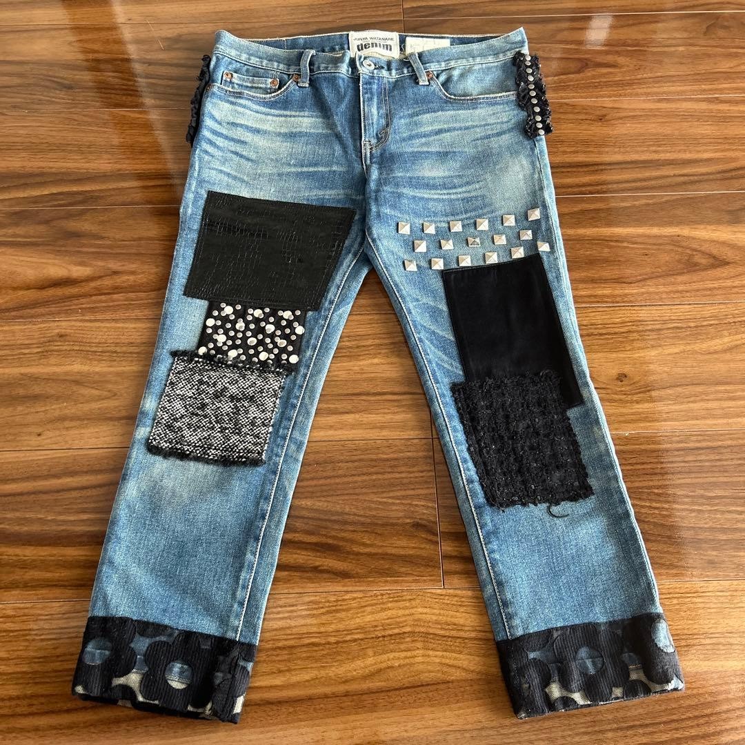 Junya Watanabe Denim Patchwork Studded Jeans S Bl… - image 1
