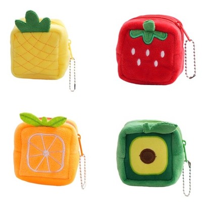 Headset Pouch Coin Purse Cash Small Change Zipper Wallet Fruit Shape Key Bag
