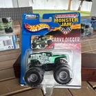 Hot Wheels Monster Jam Grave Digger - Chrome Green - Vintage 2002