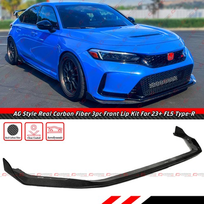 #ad #ad FOR 23 26 HONDA CIVIC TYPE R FL5 AG STYLE CARBON FIBER FRONT BUMPER LIP SPLITTER $369.99