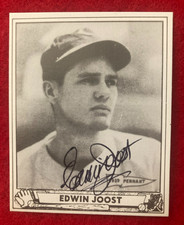 NICE! Eddie Joost 1940 Play Ball (1986 REPRINT) #151 Cincinnati Reds SIGNED
