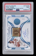 2023-24 Panini Flawless Trae Young Championship Tag Auto 2/2 PSA 9