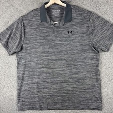 Under Armour Performance Polo Shirt Mens 2XL Gray Golf Polo HeatGear Loose