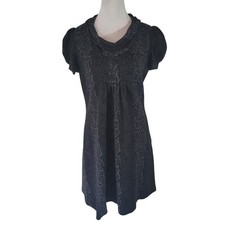 Calvin Klein Size 6 Short Sleeve Mini Sweater Dress Cowl Neckline Boho