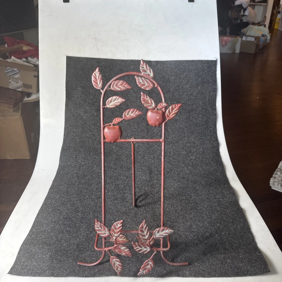 Vintage 2 Red Metal Apples Rack/Letter Holder Country Kitchen Decor 15” - Image 2 of 4