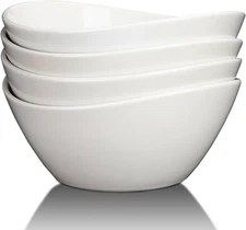 8" Ceramic Deep Soup Bowls & Salad Bowls - 42 OZ Large Bowls Set of 4 for Kit...