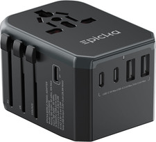 Universal Travel Adapter with 1AC/3 USB-C/2 USB-A Ports