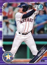2019 Topps Bowman Houston Astros Seth Beer Base Chrome Prospects Purple 049/250