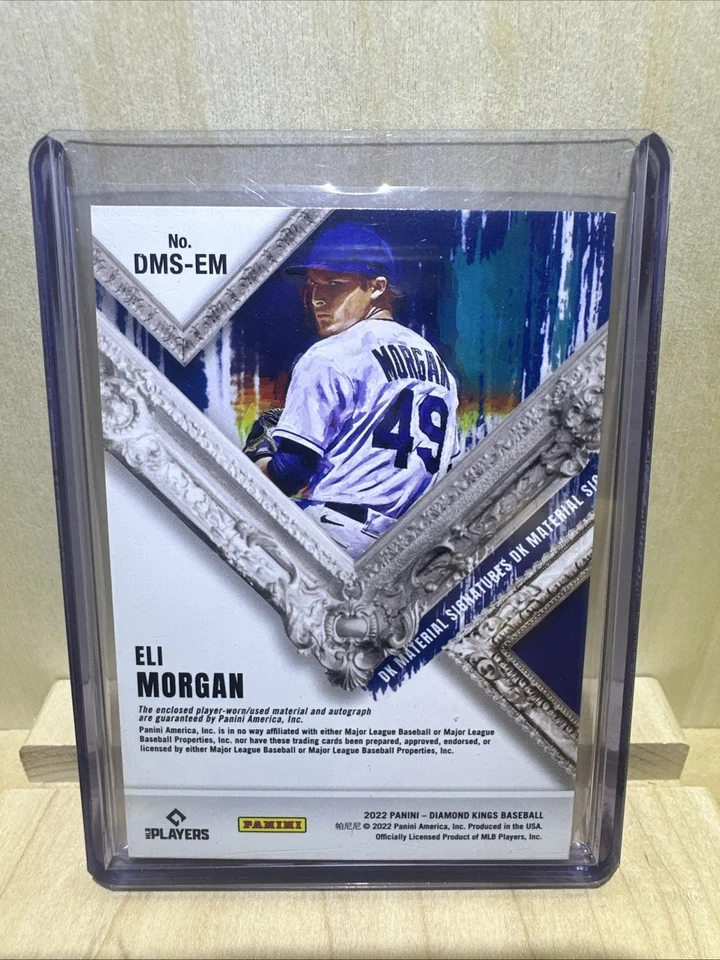 2022 Panini Diamond Kings Eli Morgan Patch Auto Purple /15 Guardians - Image 2 of 2