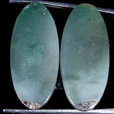 16.60Cts 100 Natural Aqua Chalcedony Pair Oval Cabochon Gemstone 11X25X3MM
