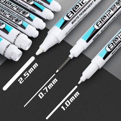 White Oil-based Fine Tip Waterproof Marker for Labels, Art & Craft