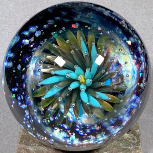 Vortex Marble Handmade by Bill Grout 2.07" Energetic Metals 031625 Boro Glass - Picture 4 of 14