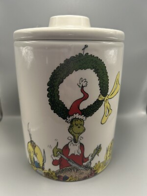 Dr. Seuss How the GRINCH Stole Christmas Canister Cookie Jar ROAST BEAST NEW