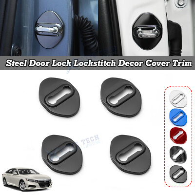 4pcs Door Lock Anti-rust Protection Cover Trim For Honda Civic Accord CRV Pilot