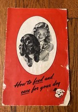 Folleto publicitario de alimentos para perros Friskies 1946 de colección cómo alimentar y cuidar RARO LEER