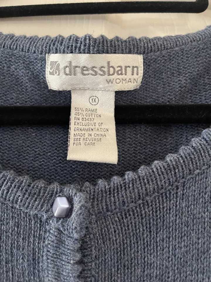 Sweater Full Button Up Cardigan Women’s Plus Size 1X Embroidered Fall Design - Image 3 of 4