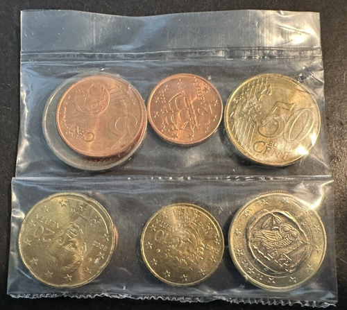 Greece 2002 Euro BU Mint Set Coin Set of 8 Coins “S” Mint Mark, Owl, Errors?