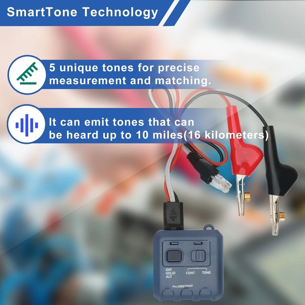 Kit Générateur De Ton Et Sonde Pro3000 Avec Technologie SmartTone – Idéal Pour Câblage Réseau