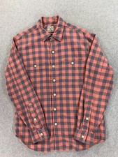 J Crew 100 Cotton Plaid Flannel Button Down Shirt Men's Medium Pink/Gray