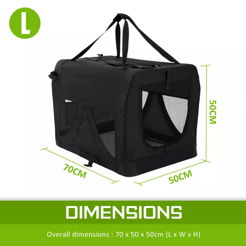 Portable Soft Dog Cage Crate Carrier Large Transportation Trips Bed Handle Black - Picture 3 of 13