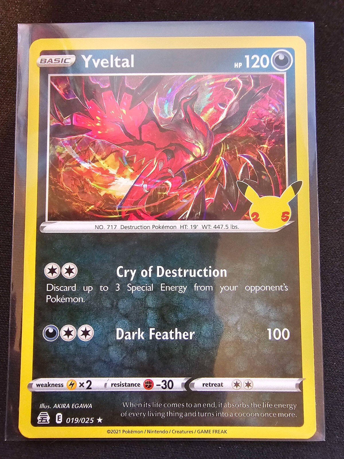 Yveltal 19/25 Celebrations Holo Rare Pokémon TCG
