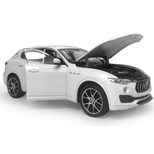 1:24 Maserati Levante Model Car Diecast Collectible Vehicle Doors Open White - Picture 4 of 12
