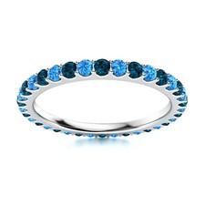 Full Eternity Swiss Blue Topaz  London Blue Topaz 925 Sterling Silver Ring