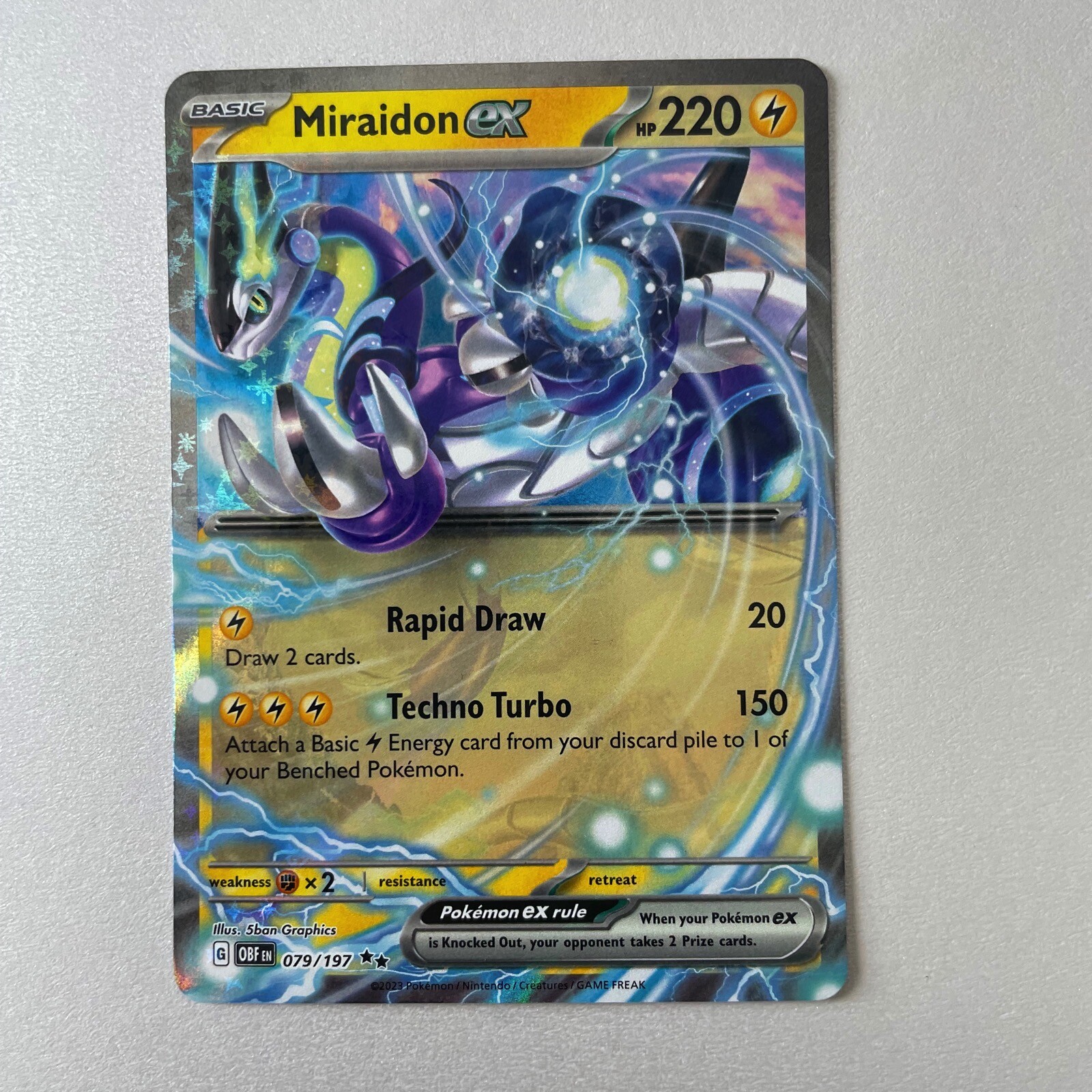 Pokémon Obsidian Flames #79 Miraidon EX Full Art Holo Double Rare