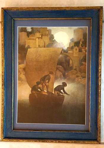 Fantastic Original Maxfield Parrish Print Titled "Wynken, Blynken And Nod c1905 - Picture 9 of 17