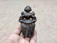 1920s Vintage Handmade Hindu Goddess Rosewood Statue Religious Figure Dec W472