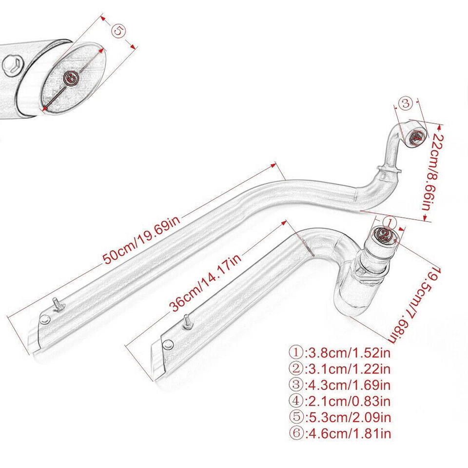 Shortshots Staggered Exhaust Pipes Chrome For Yamaha V Star 650 XVS650 Dragstar Foto 2 de 4